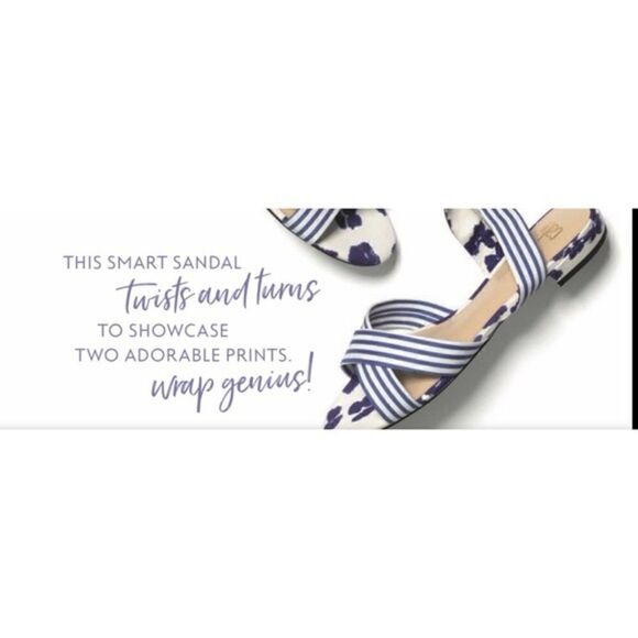 Cabi | Tied Up Stripe Floral Wrap Sandal | 10 M - Picture 9 of 9